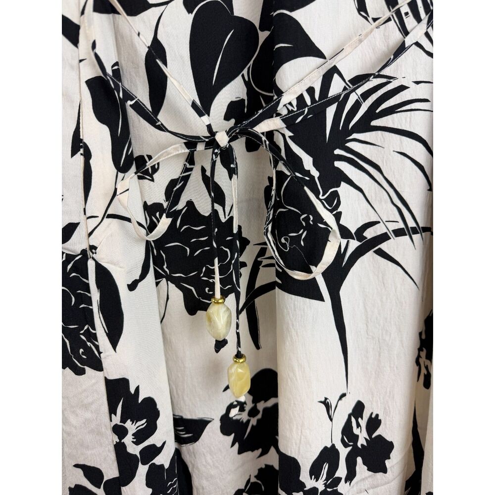 Ellen Tracy Black Maxi Dress S Knit Long Dress.Tropical floral - Picture 5 of 8